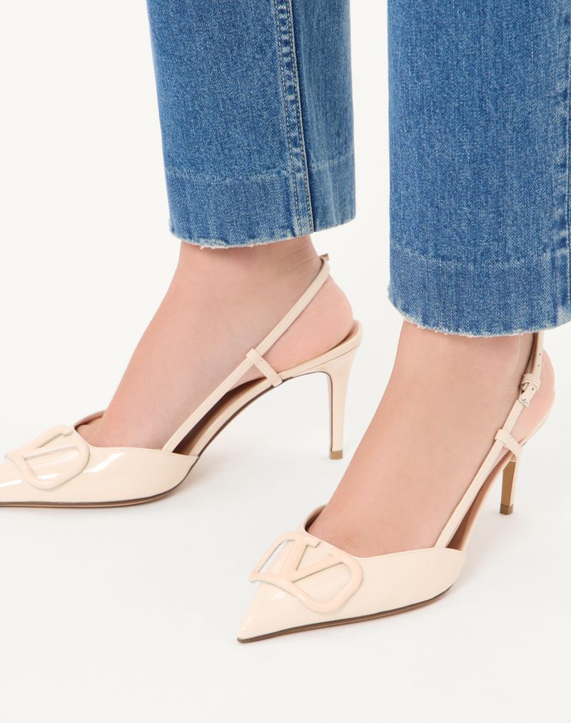 VLogo Signature Patent Slingback Pump 80mm