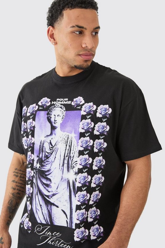 Florales Oversize T-Shirt mit Print