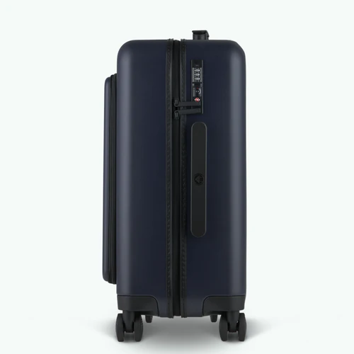 CDG 4-wheel hard-shell suitcase, plain navy blue pouch