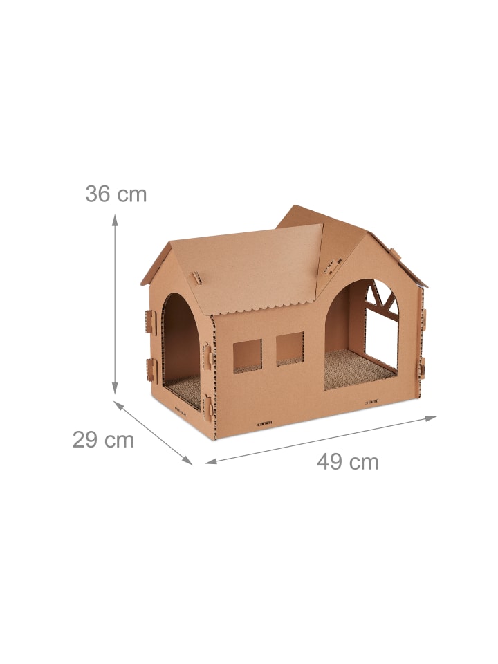 relaxdays Katzenhaus in Braun günstig kaufen onesize