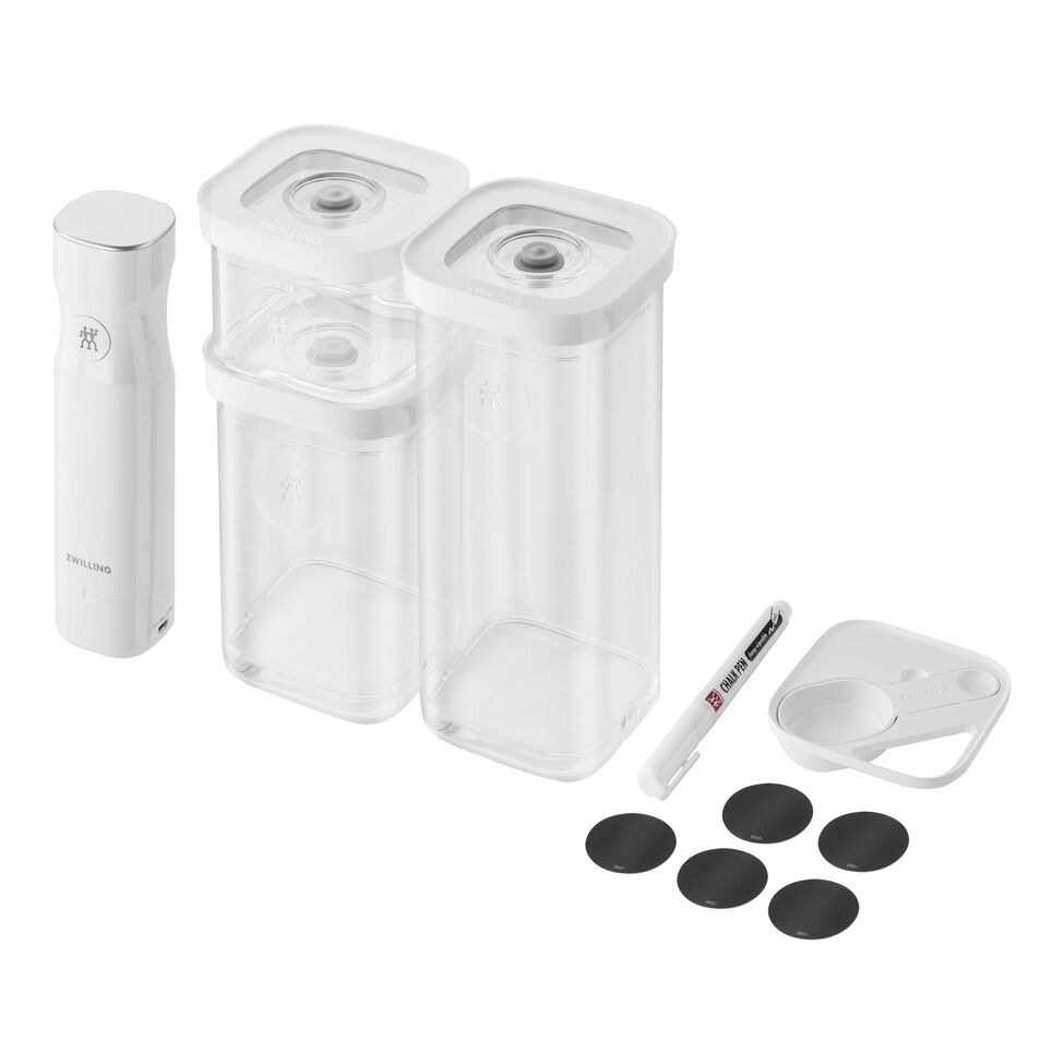 Cube Vakuum Starter Set, S / 6-tlg, Transparent-Weiß