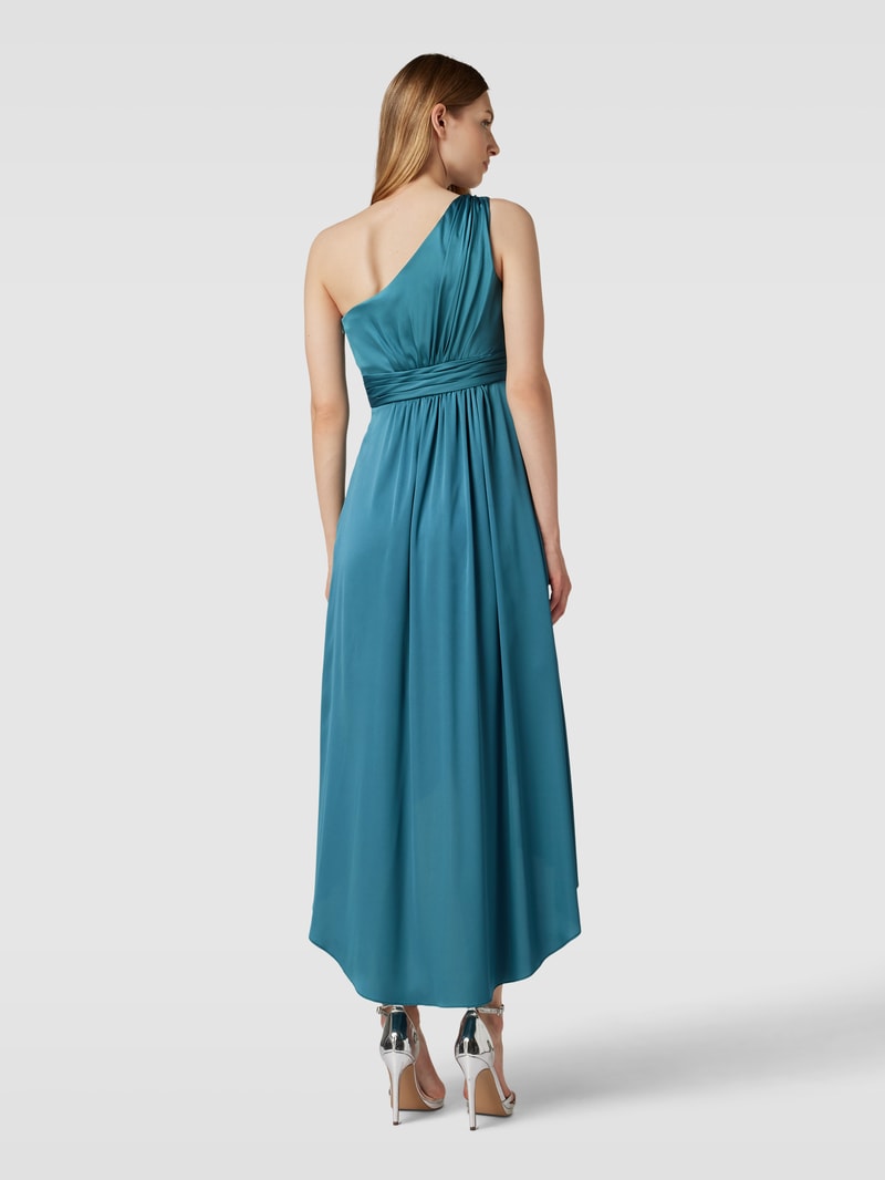 Cocktailkleid mit One-Shoulder-Träger in smaragdgrün meliert