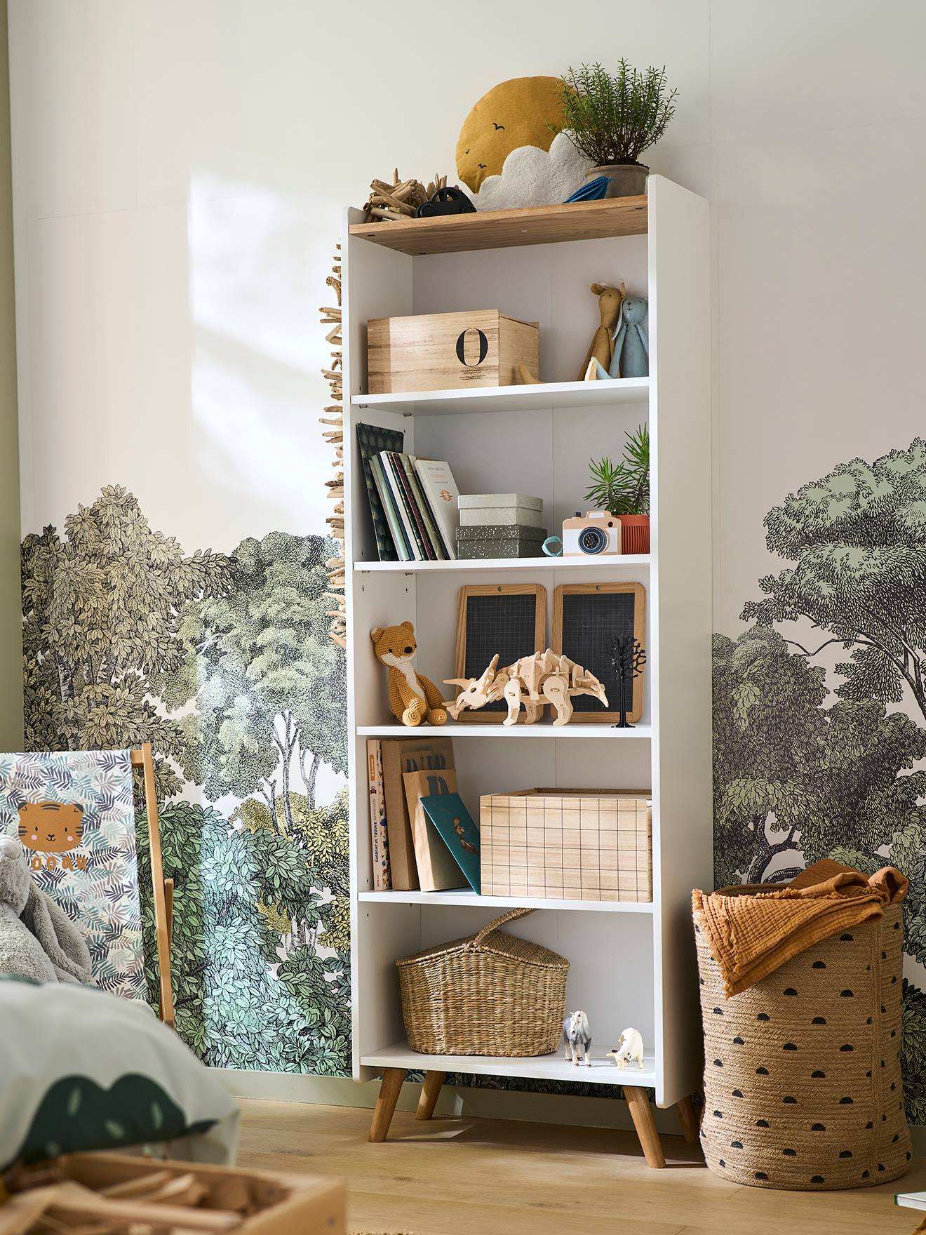 Vertbaudet Kinder Bücherregal KONFETTI - weiß/natur