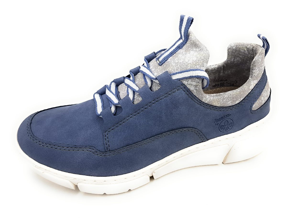 Rieker Nabukino M0151-10 Blau 10 lightblue/silverflower