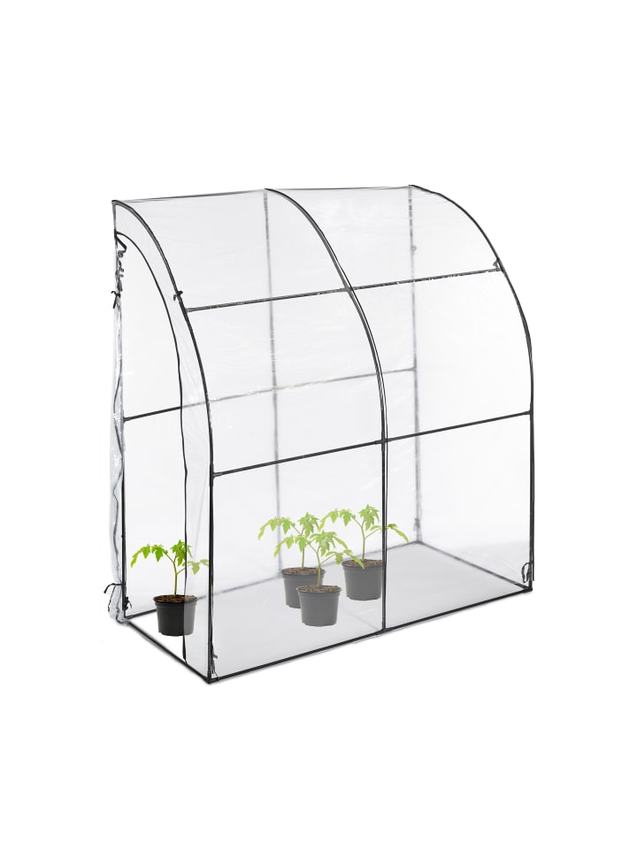 relaxdays Tomatengewächshaus in Transparent/ Schwarz - (B)200 x (H)215 x (T)100 cm günstig kaufen onesize