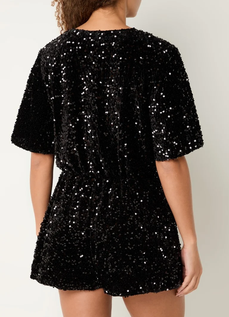 Maje straight fit jumpsuit with sequins