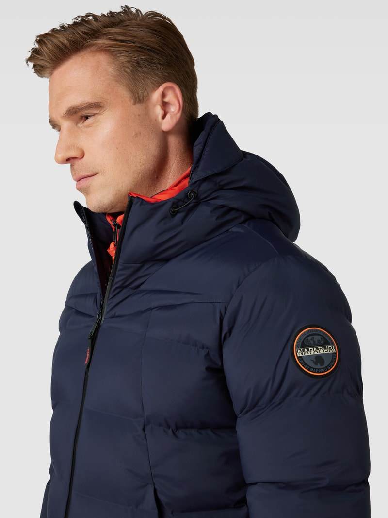 Steppjacke mit Kapuze Modell 'NEWTON' in marineblau