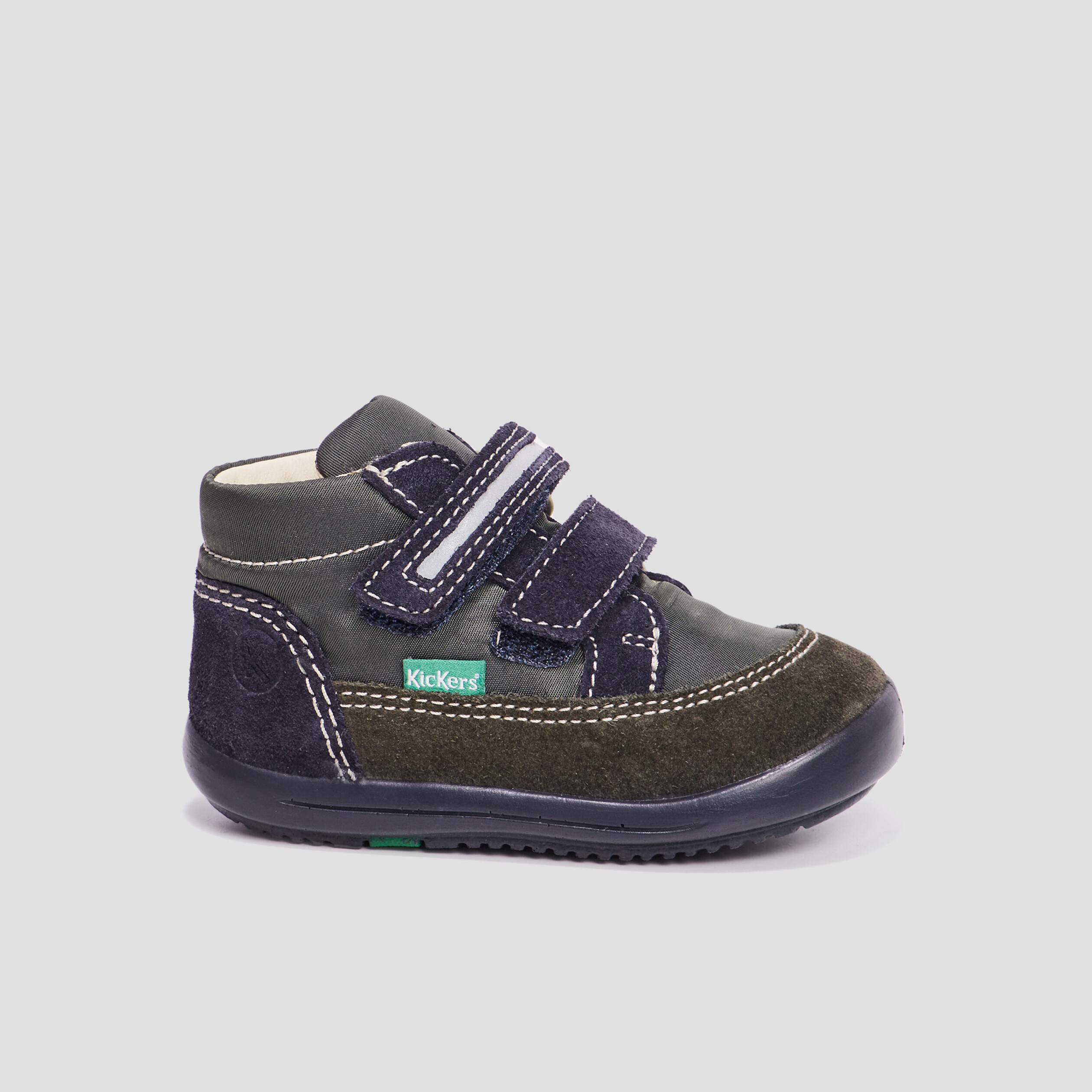 Bottillons en cuir Kickers Kikood vert bébé garçon | La Halle