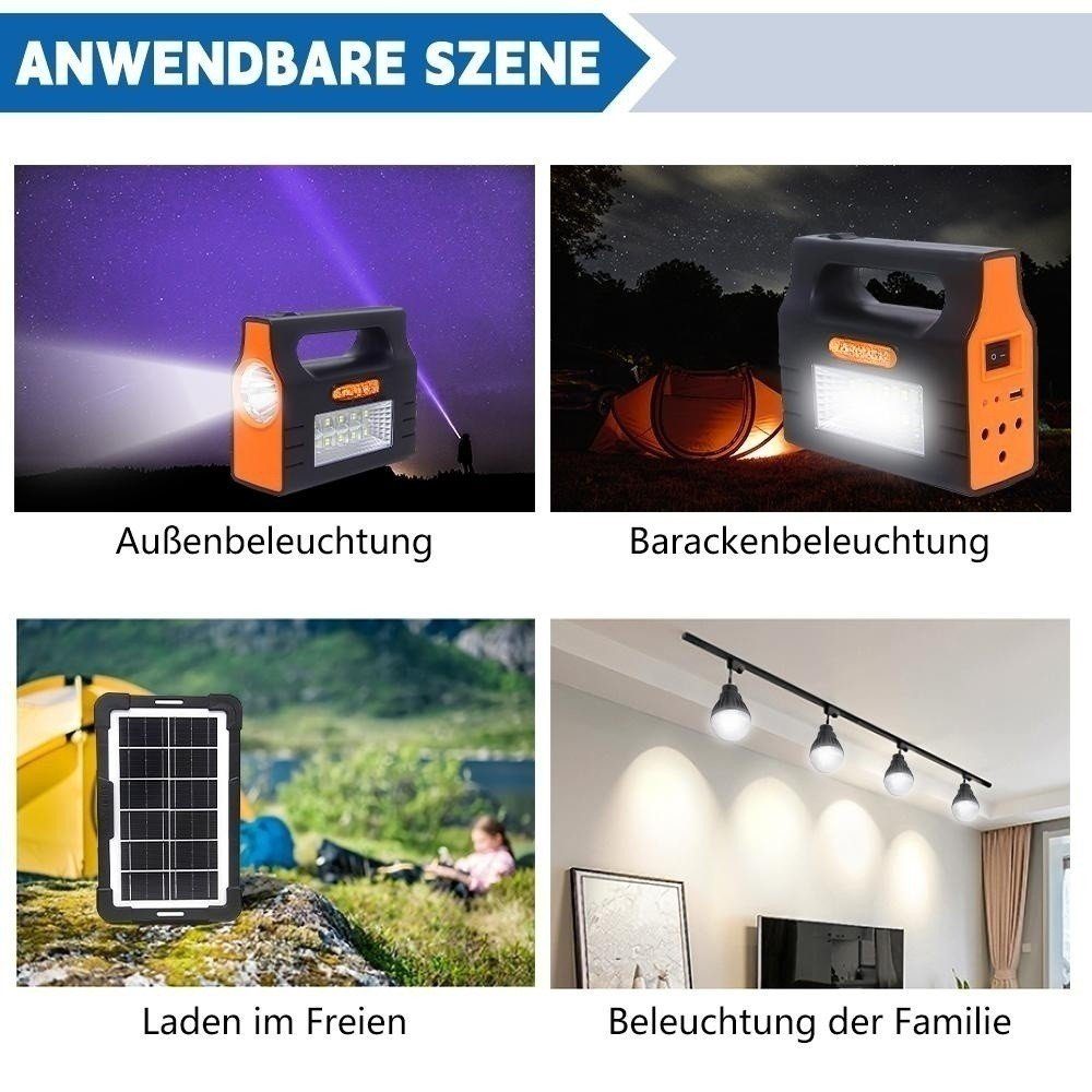 MDHAND Stromerzeuger Solargeneratoren, (1-tlg), Mit Taschenlampe und 3* Licht