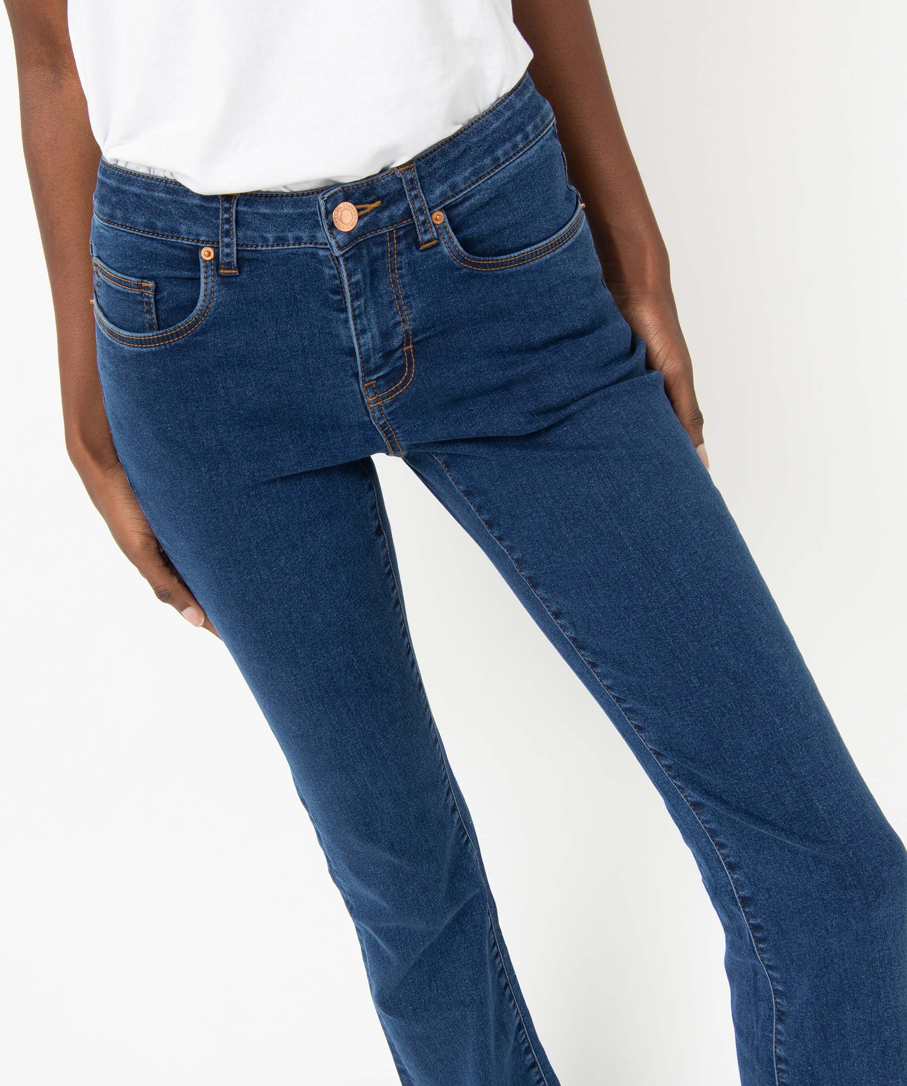 Jean femme coupe Bootcut taille normale - L30 brut | GEMO