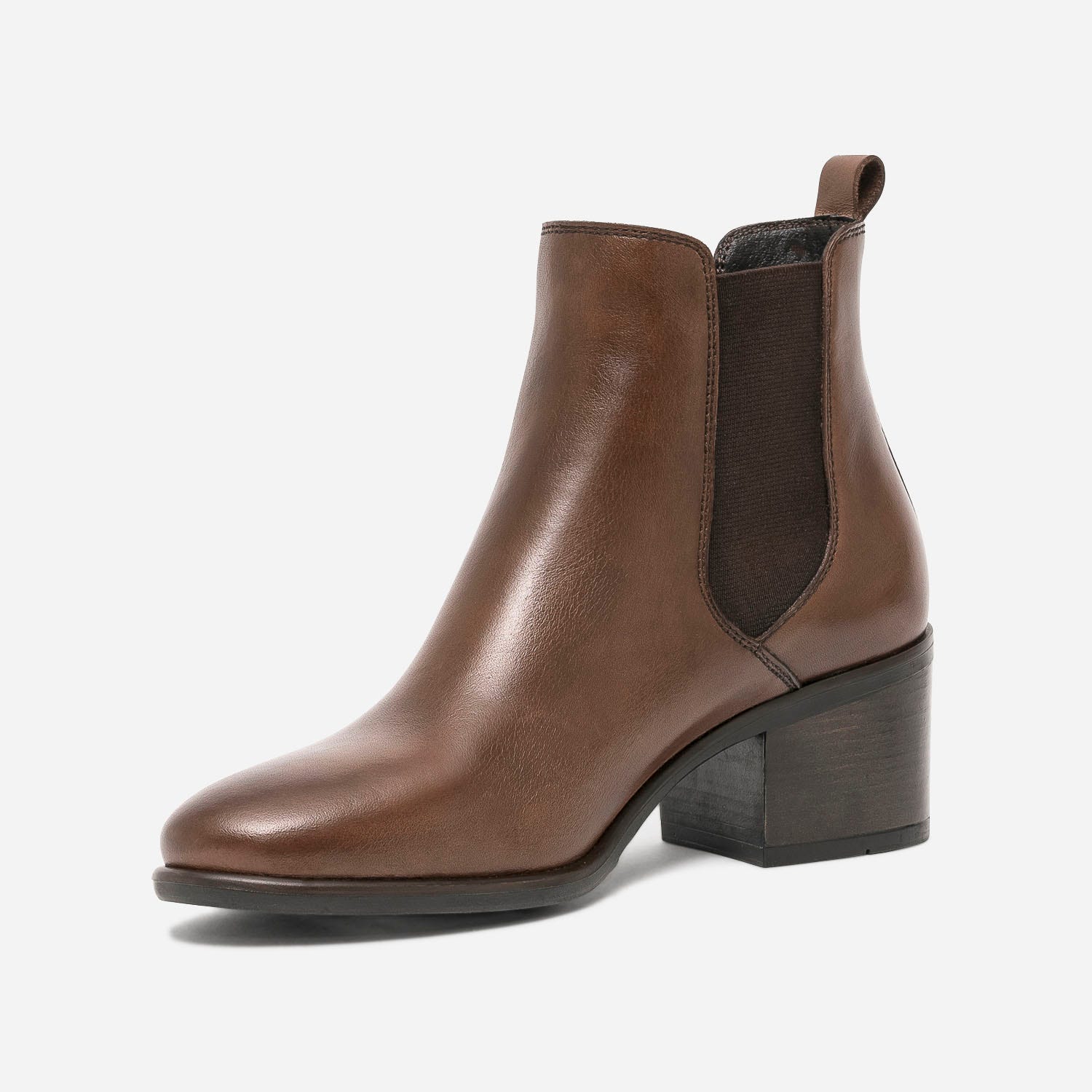 Chelsea boots marron en cuir