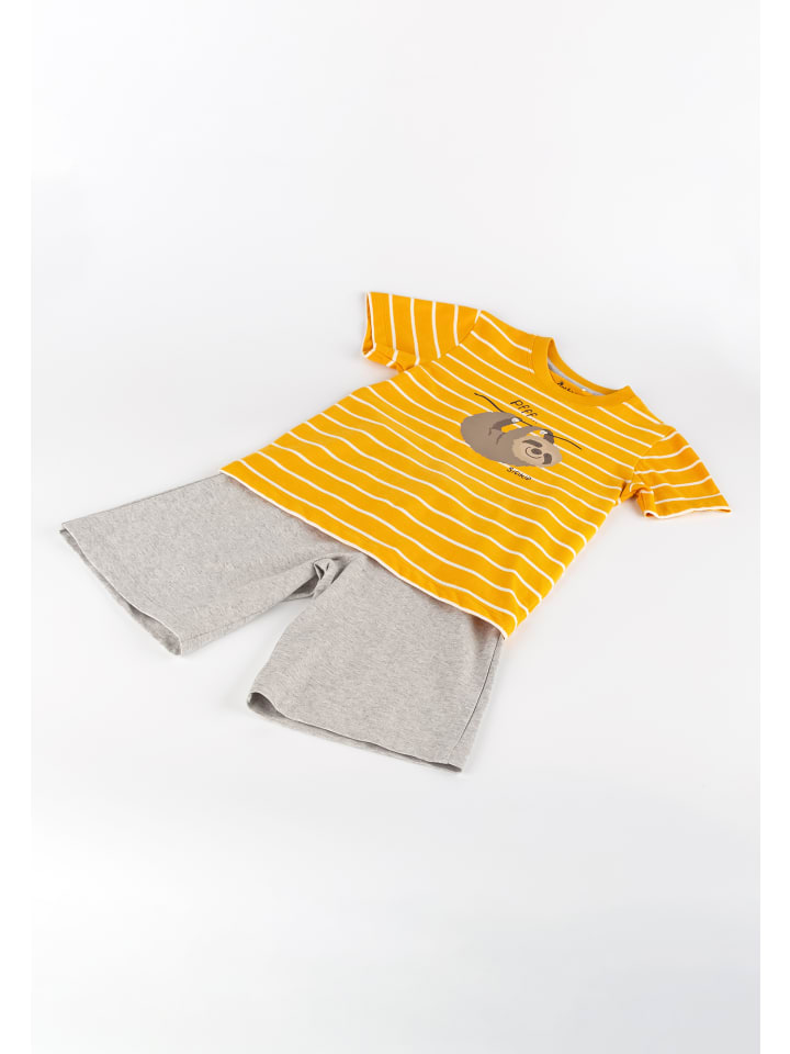 Sigikid Shorty Pyjama Kinder Schlafanzug in gelb/grau günstig kaufen