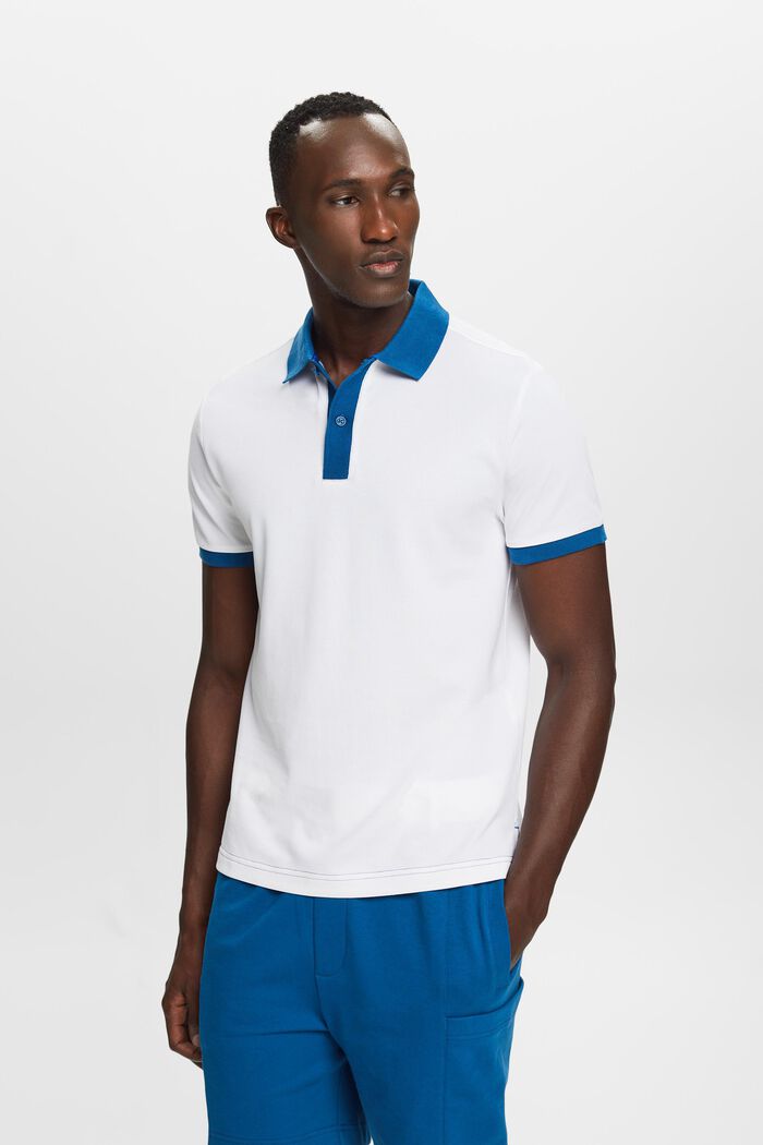 Zweifarbiges Piqué-Poloshirt