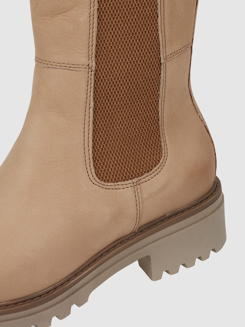 Chelsea Boots aus Leder in taupe