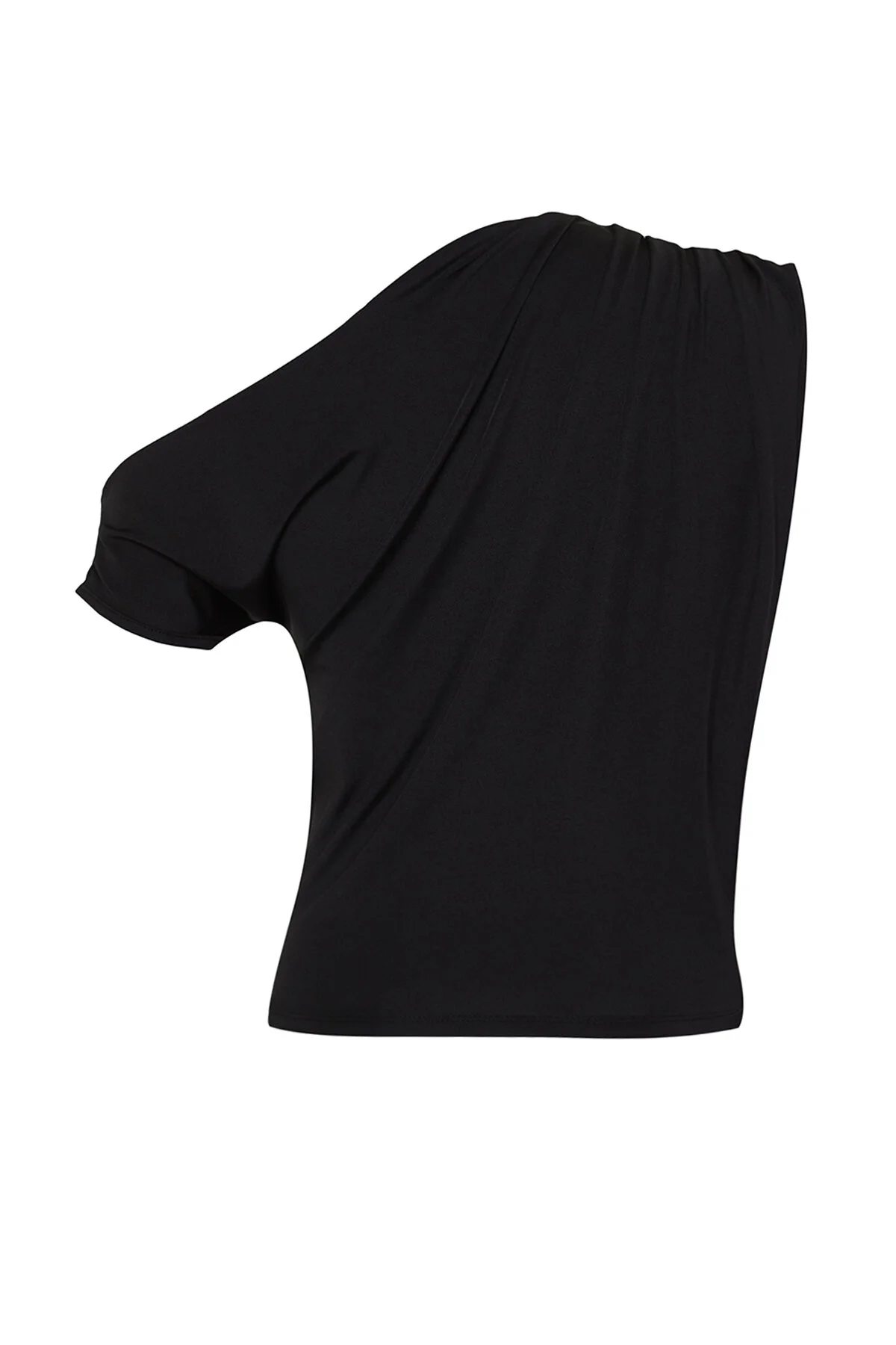 Trendyol Collection  Schwarze, ärmellose Stretch-Strickbluse mit asymmetrischem Kragen und normaler Passform TWOSS24BZ00396