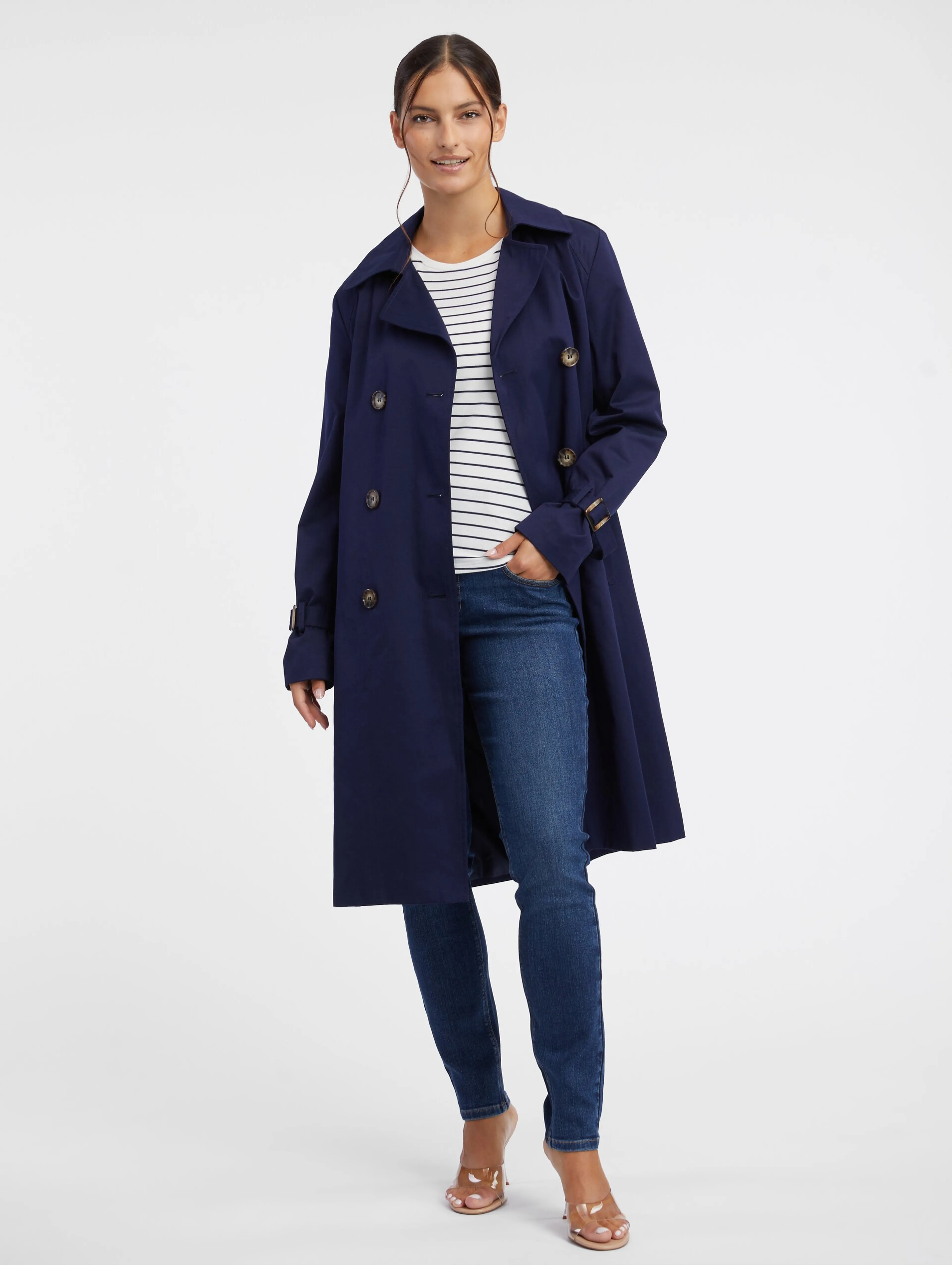 Dunkelblauer Damen-Trenchcoat ORSAY