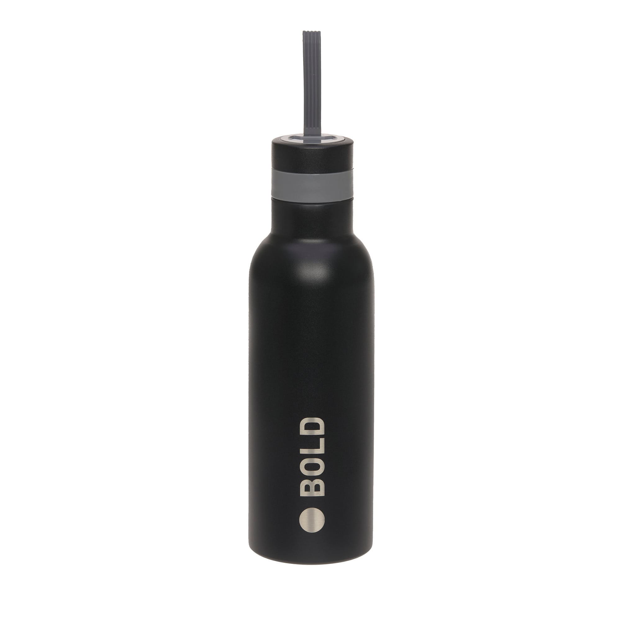 Edelstahl Trinkflasche - BOLD, Schwarz