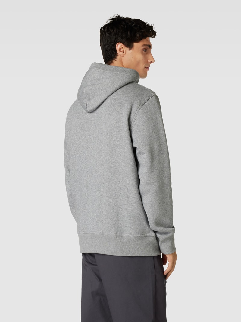 Hoodie mit Label-Stitching Modell 'ARCHIVE SHIELD' in silber meliert