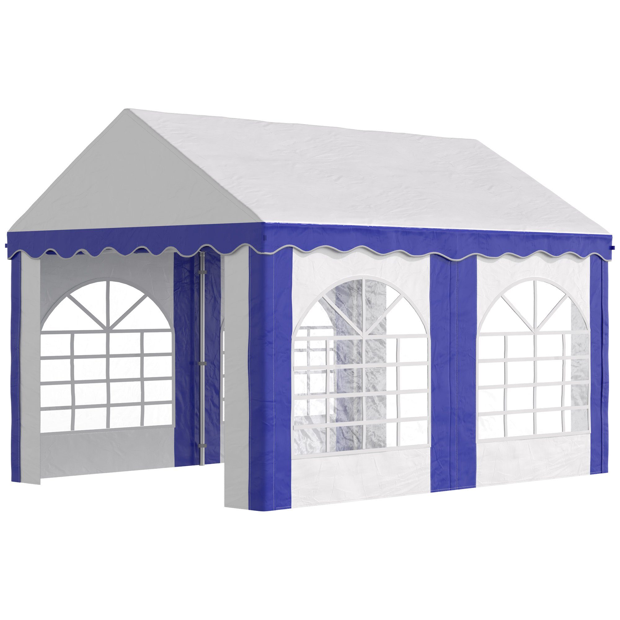 Outsunny Pavillon abnehmbare Seitenwände, Stahl+Kunststoff, mit 3 Seitenteilen, (Set, Party-Zelt), BxT: 400x295 cm