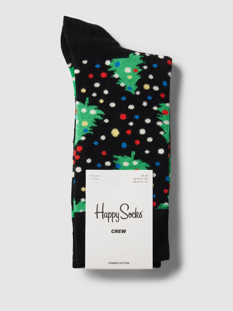 Socken mit Allover-Muster Modell 'CHRISTMAS NIGHT' in schwarz