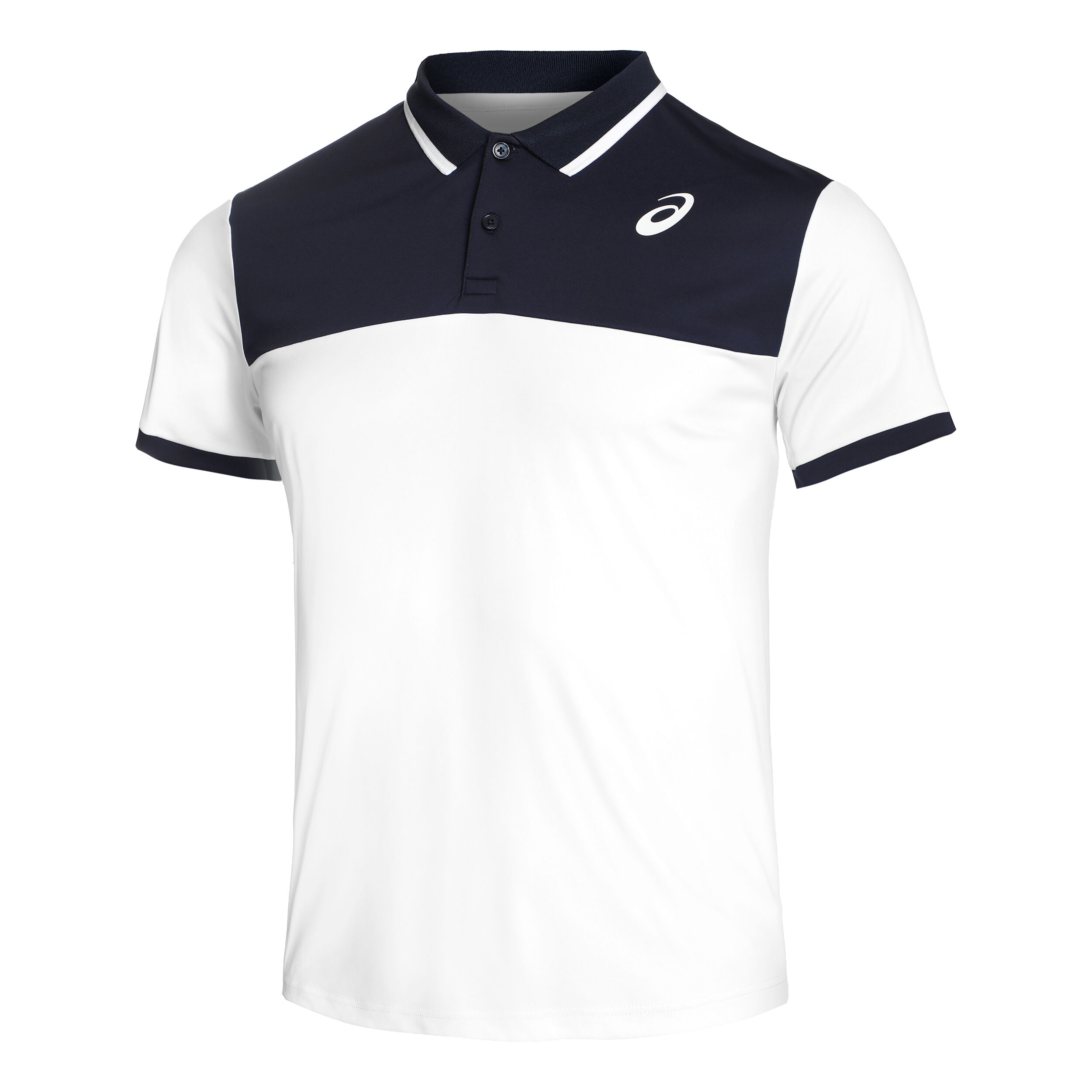 Court Polo Herren - Weiß, Dunkelblau