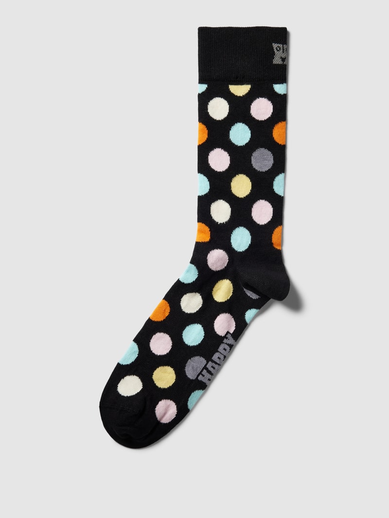 Socken mit Allover-Muster Modell 'Big Dot' in schwarz