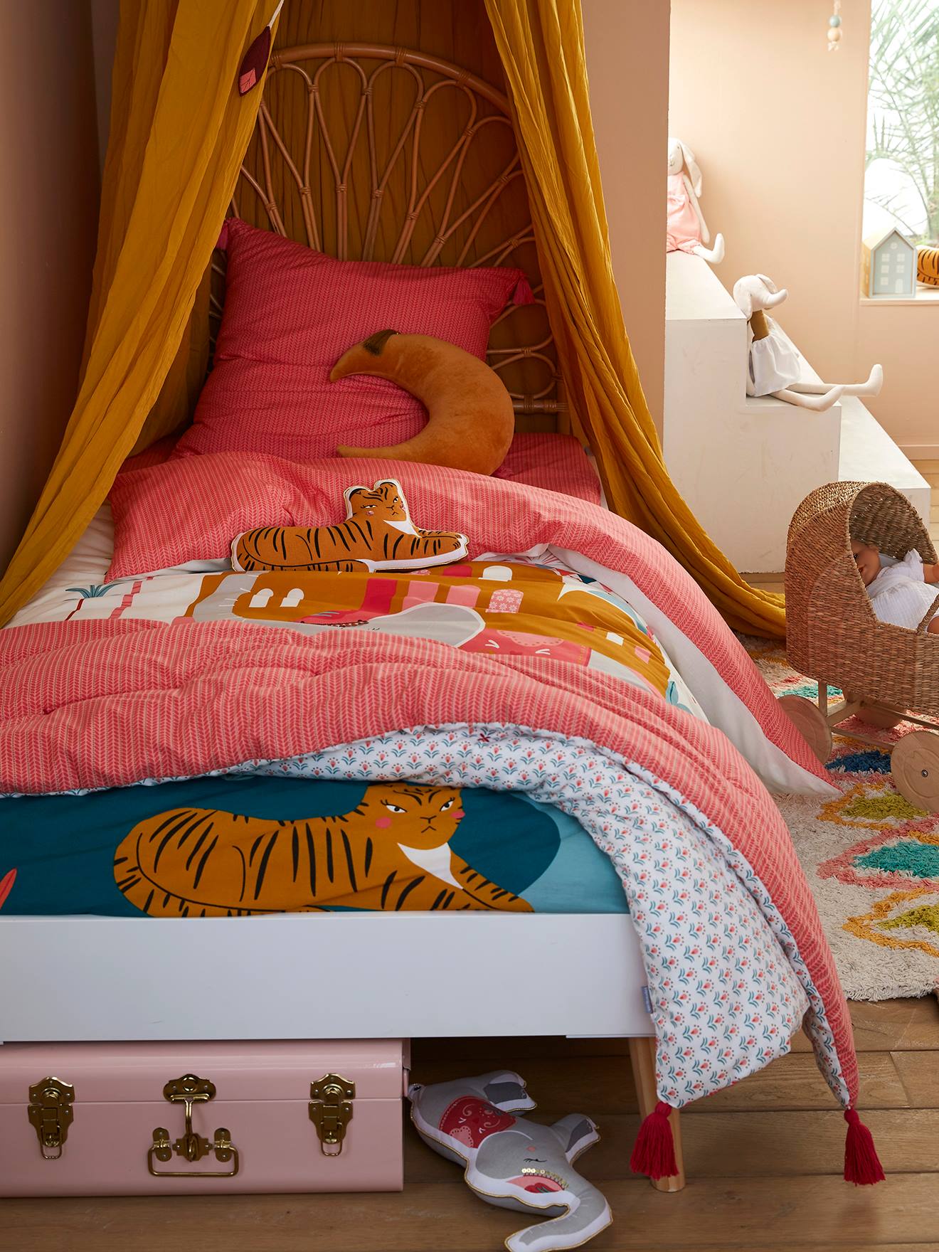 Vertbaudet Kinder Steppdecke INDIA - rosa/mehrfarbig