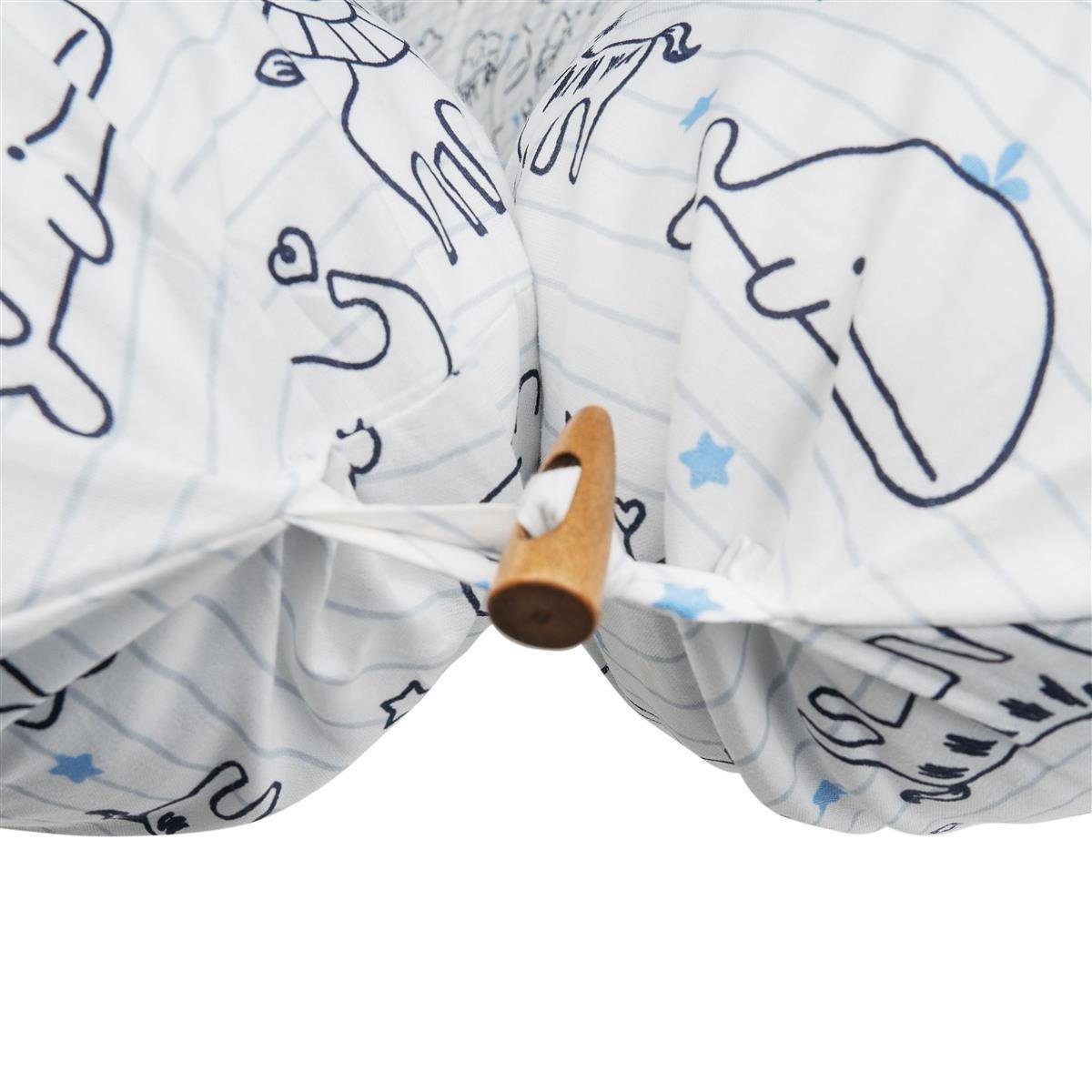 SEI Design Stillkissen Seitenschläferkissen Babynestchen mit EPS Mikroperlen, Schwangerschaftskissen mit Bezug, Bezug 100% Baumwolle