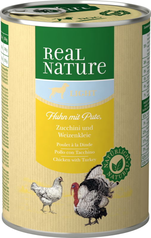 REAL NATURE Hundenassfutter REAL NATURE Light Huhn mit Pute 12x400 g
