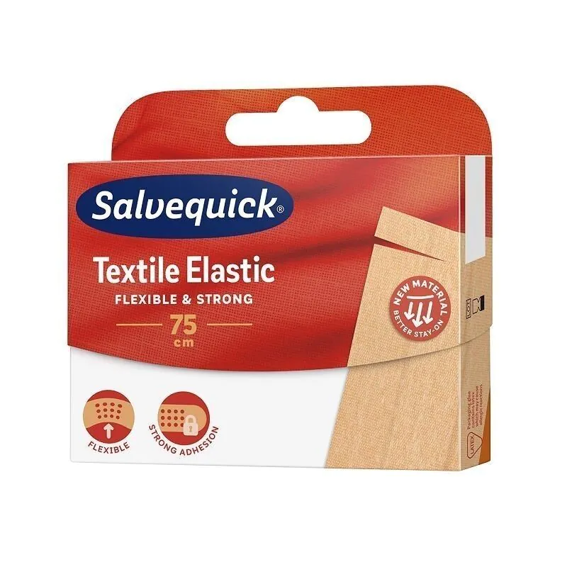 Salvequick Elástico Têxtil, Curativo, 6x75cm