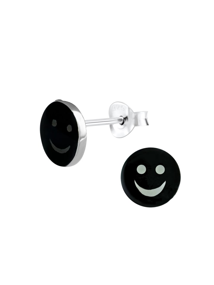Alexander York Ohrstecker SMILEY schwarz in 925 Sterling Silber, 2-tlg. günstig kaufen onesize