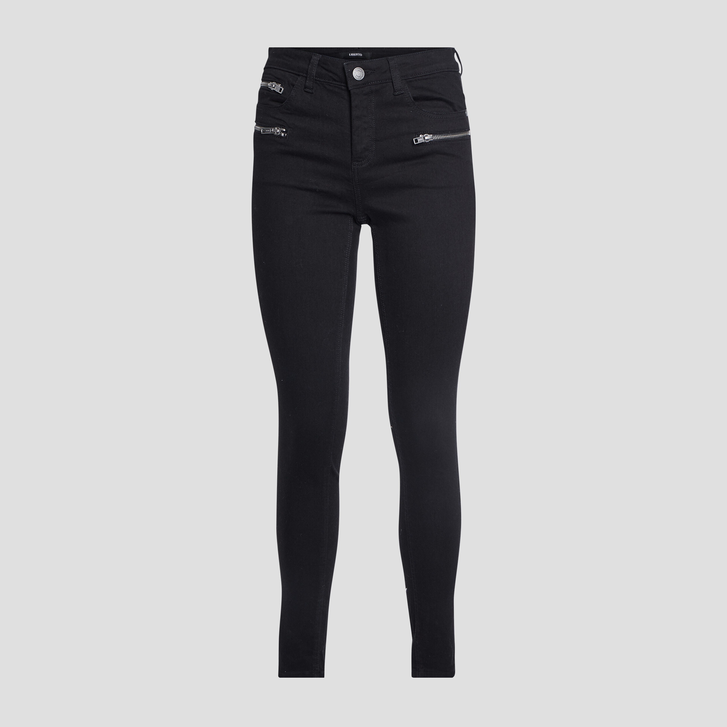 Pantalon skinny détails zippés noir femme | La Halle