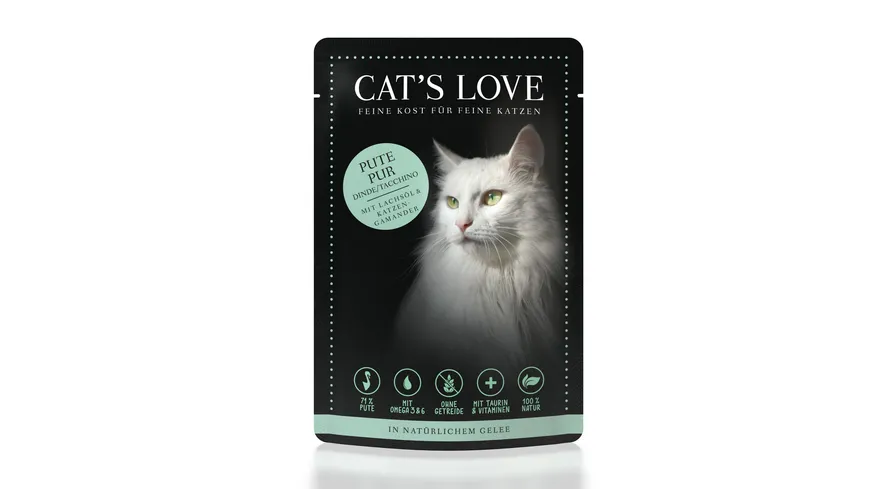CAT'S LOVE  Katzennassfutter Pute Pur 85 g