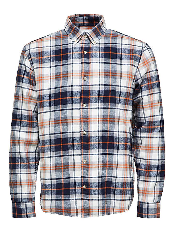 SELECTED HOMME Hemd - Relaxed fit - in Schwarz/ Orange/ Bunt günstig kaufen S