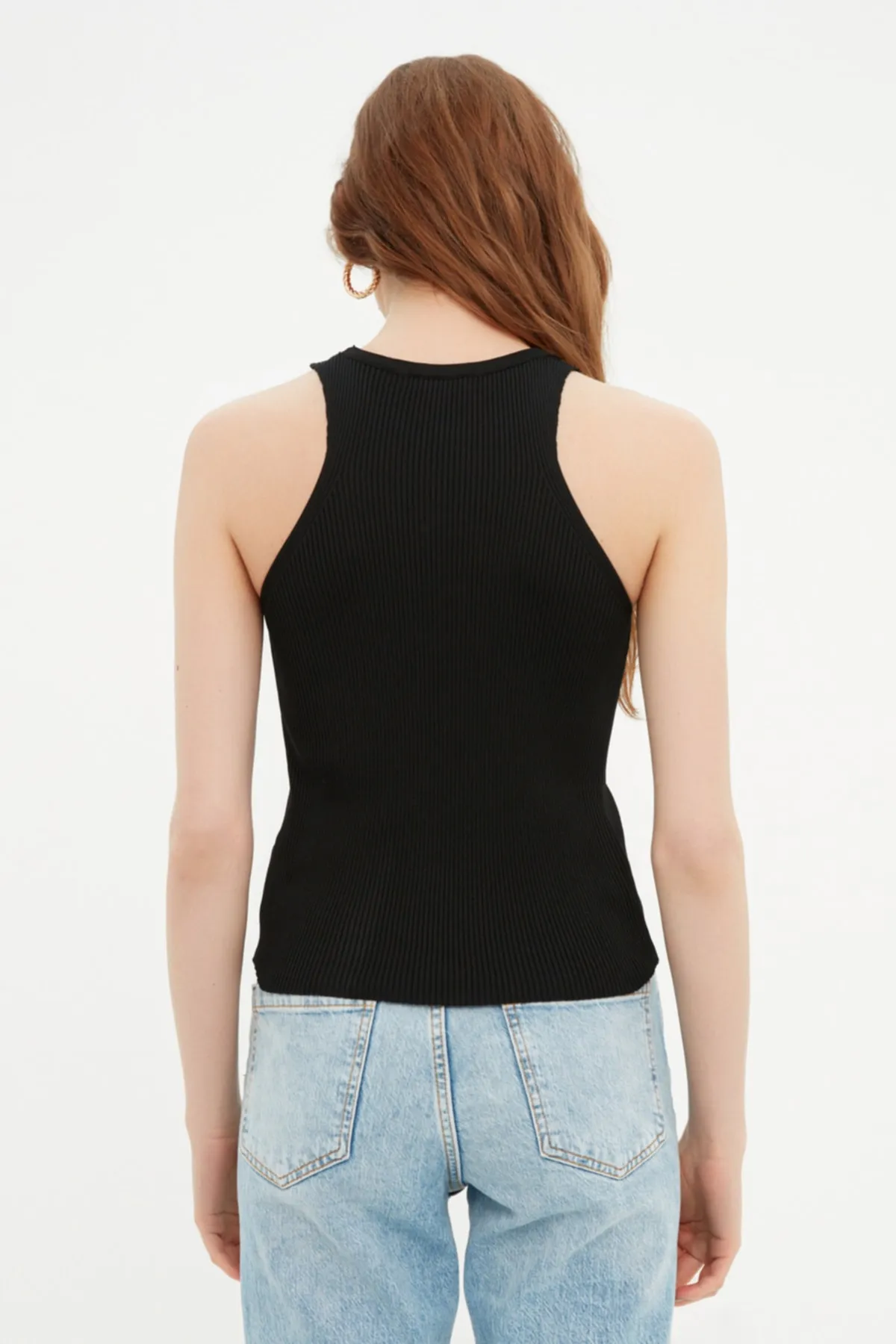 Trendyol Collection  Schwarze schnurgebundene Strickbluse