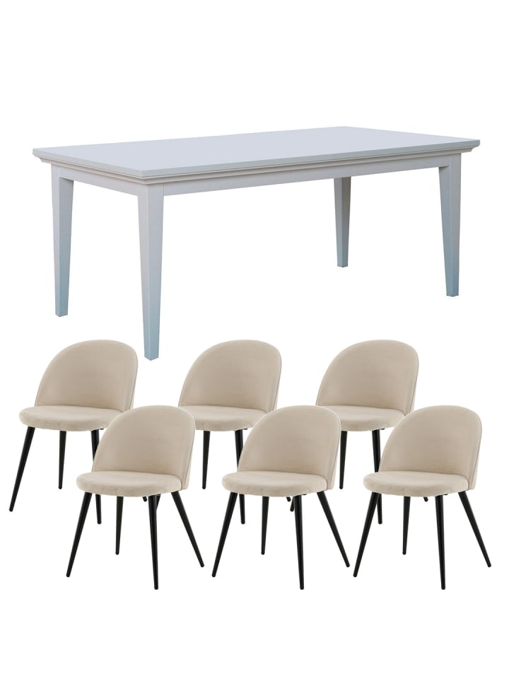 ebuy24 Essgruppe Venedig (7-teilig) Beige 95 x 276 cm günstig kaufen onesize
