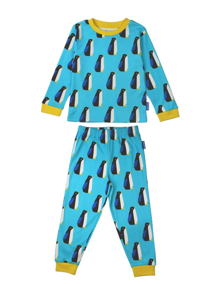 Toby Tiger Schlafanzug mit Pinguin Print in blau günstig kaufen