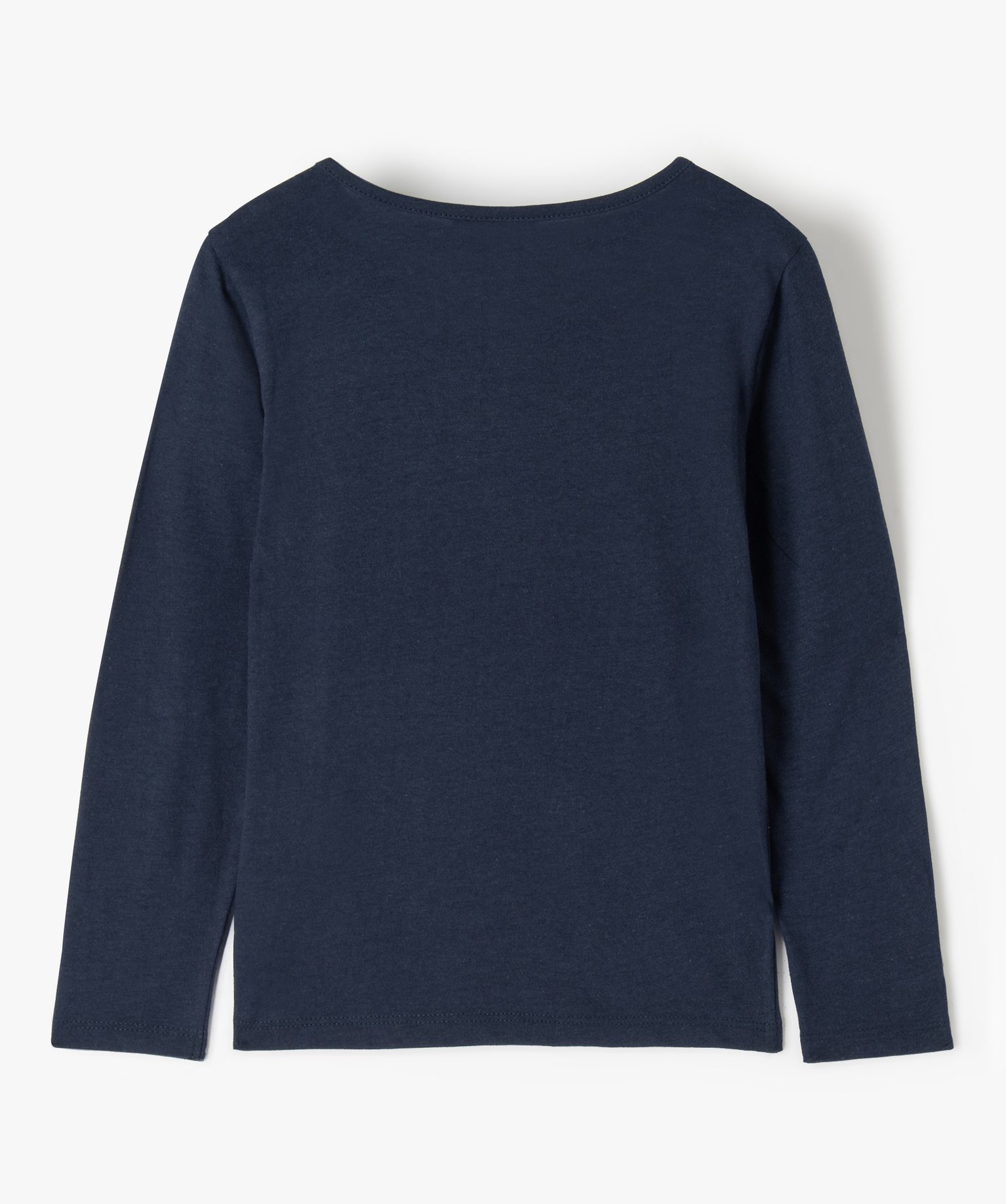 Tee-shirt fille à manches longues avec motif - La Reine des... marine | GEMO
