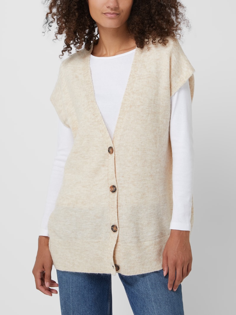 Weste mit Mohair-Anteil Modell 'Presley' in sand meliert