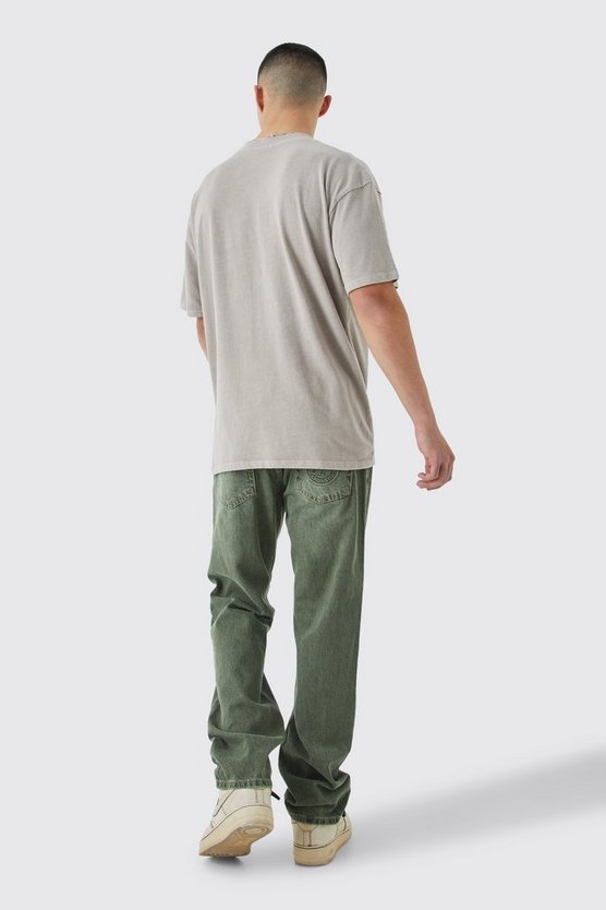 Zerrissenes Oversize T-Shirt mit Stickerei