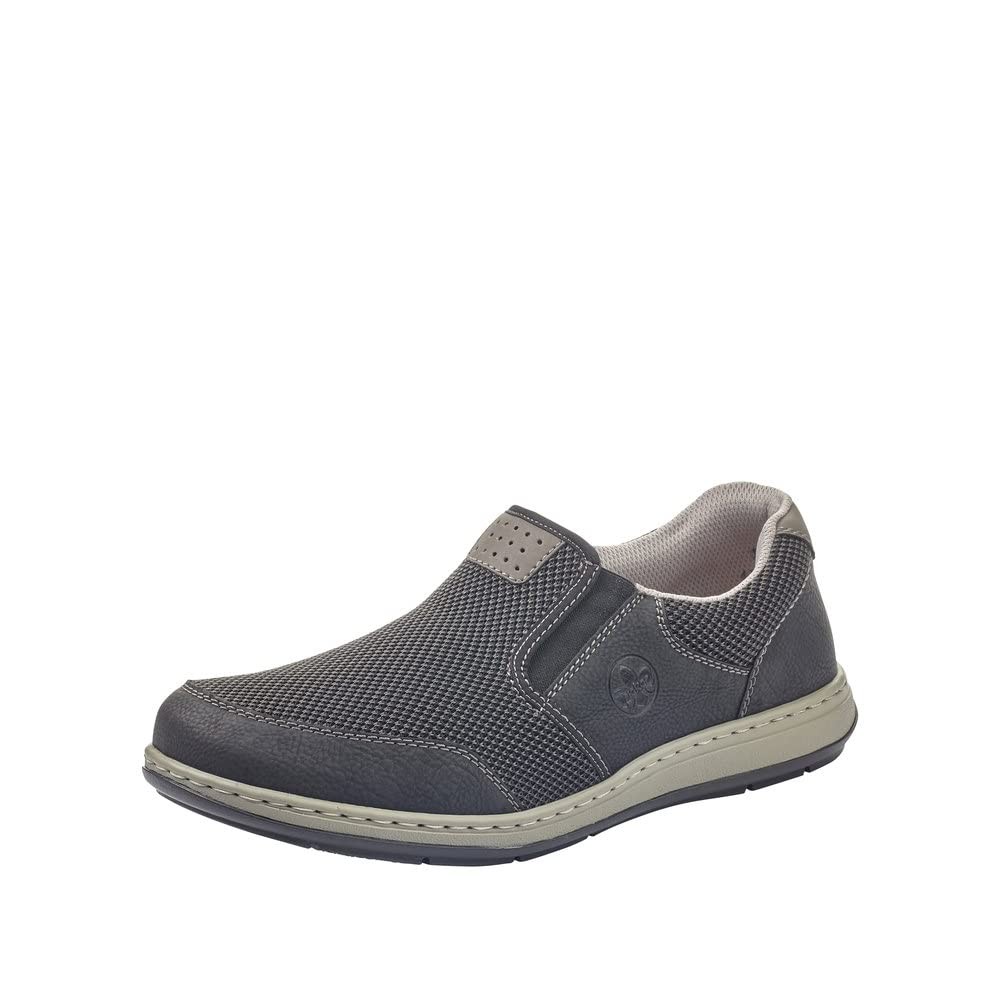 RIEKER Komfort Slipper schwarz NAMUR/TECHKNIT schwarz