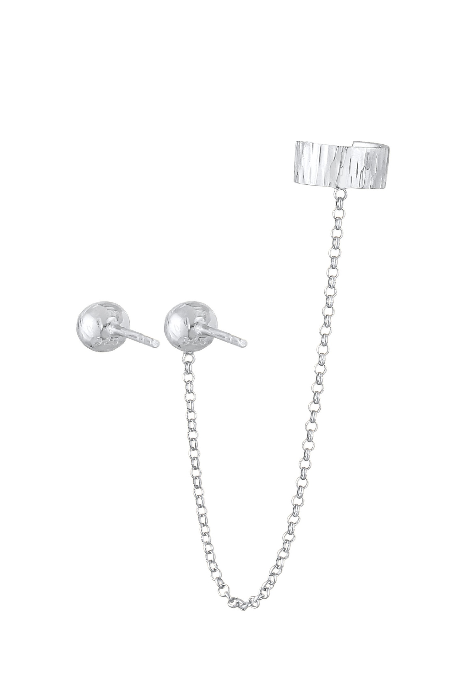 Elli Balle Trend Asymétrique Boucles d'Oreilles Femme – Argent (925/1000)