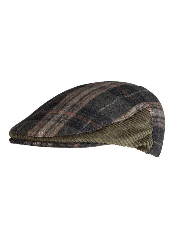 Barbour, Schiebermütze Ramsden, Wolle, oliv kariert