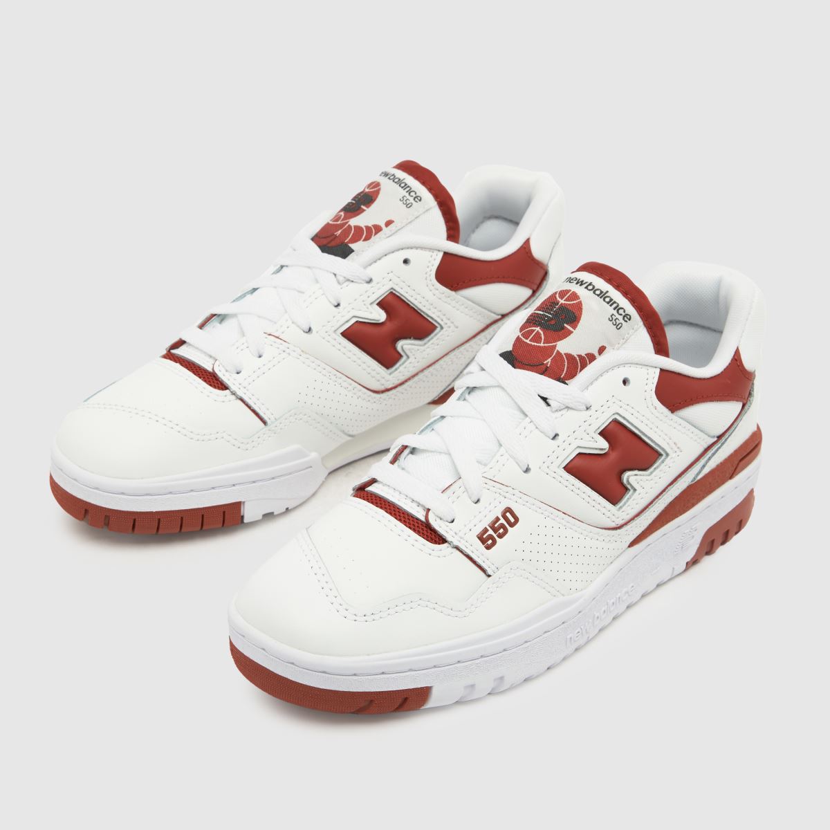 New Balance bb550 cipők fehér és piros színben