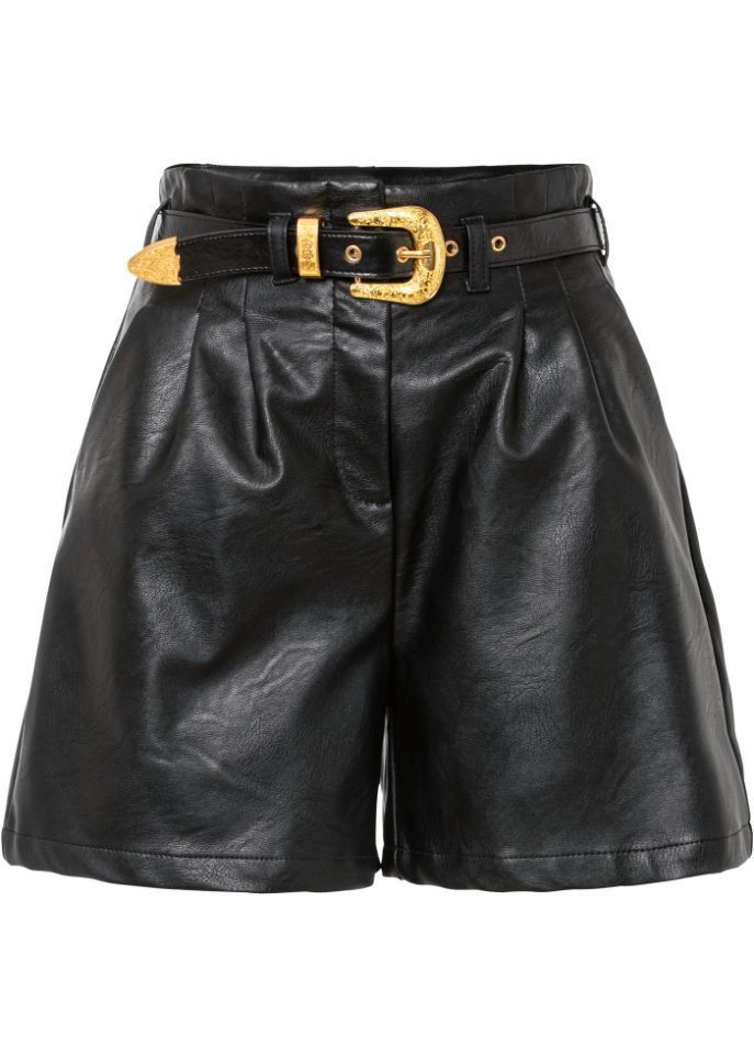 Lederimitat-Shorts