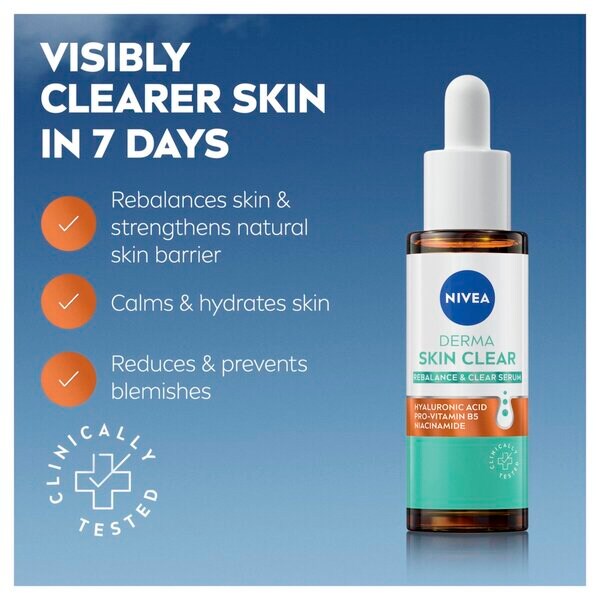 NIVEA Derma Skin Clear tisztító és nyugtató szérum 30ml