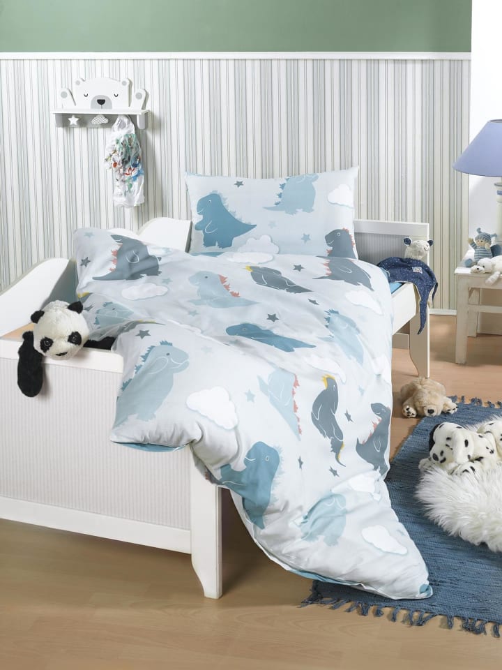 Carpe Sonno Renforce Bettwäsche Set Liebe Monster in Blau günstig kaufen 100 x 135 cm   40 x 60 cm