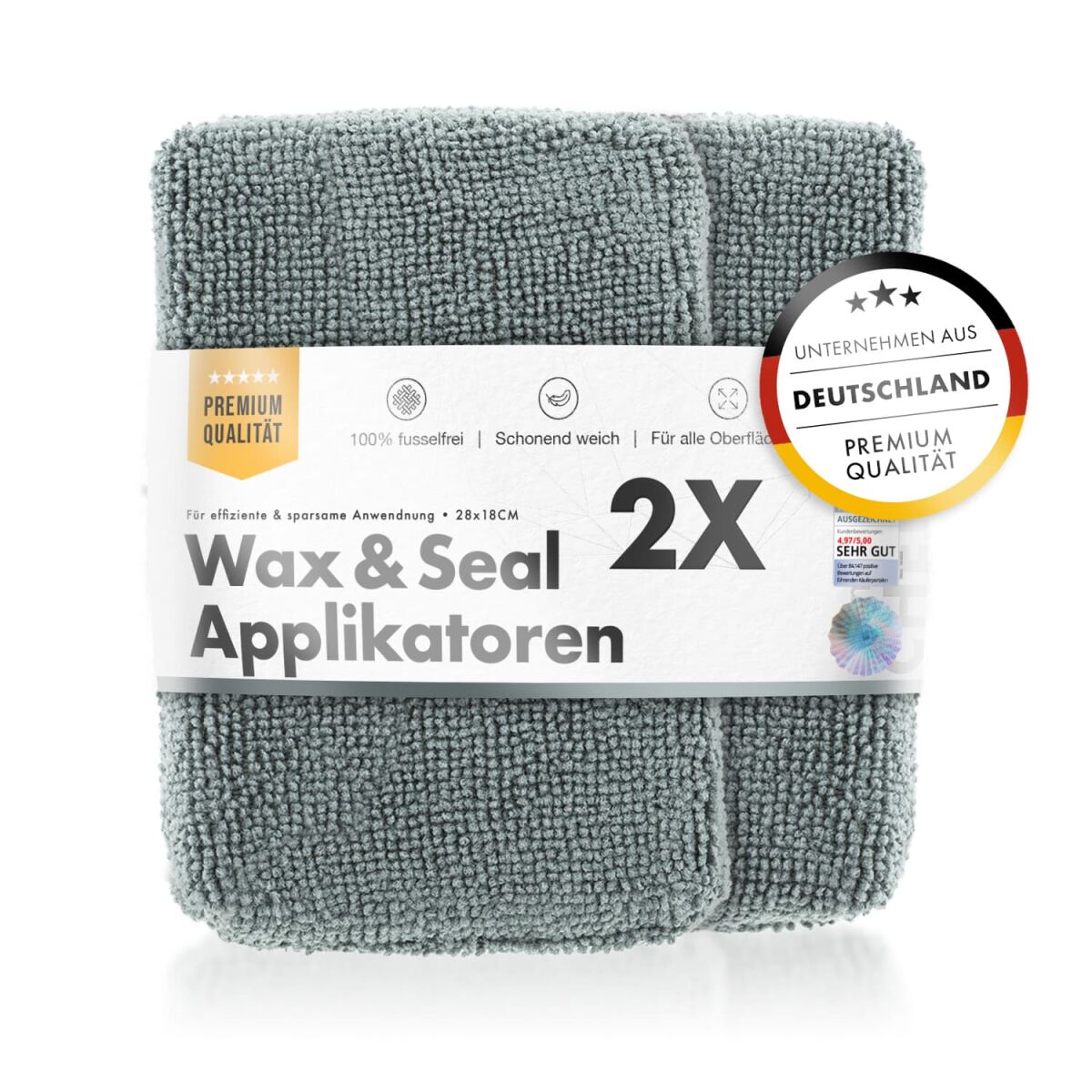 chemicalworkz Microfiber Waxing/Sealant Applicator Grau 2Stk.