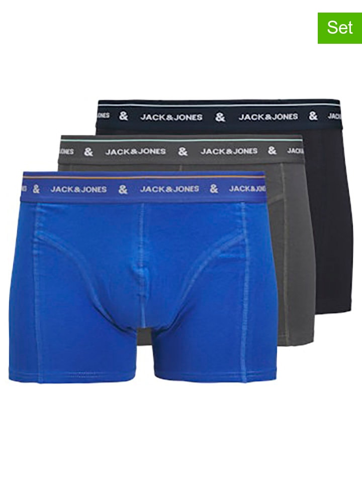 Jack & Jones 3er-Set: Boxershorts in Schwarz/ Blau/ Anthrazit günstig kaufen