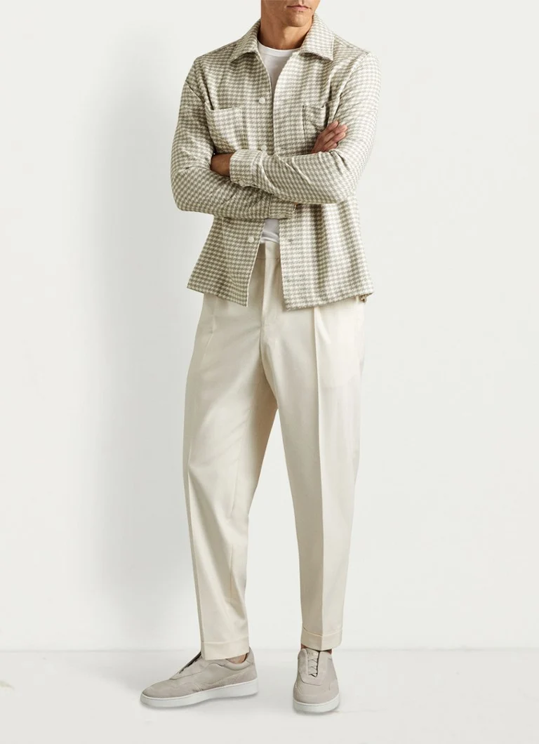 Reiss Naqua regulāras piegriezuma krekls ar houndstooth rakstu